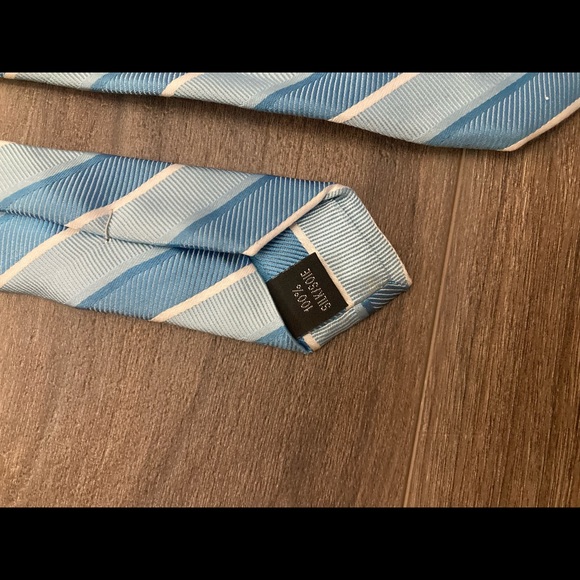 Men’s neck tie silk - blue - Picture 2 of 3